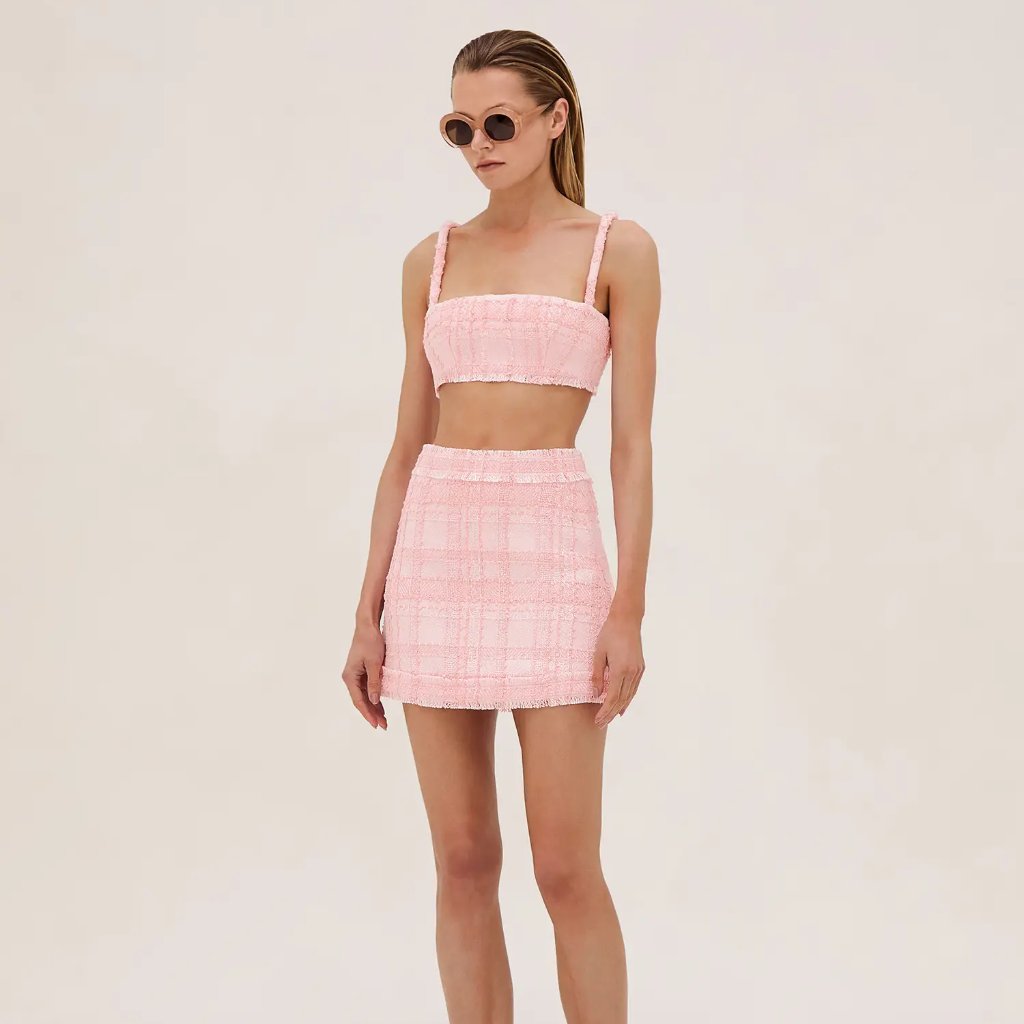 Alexis Estrada Crop Top Sleeveless Tweed Size M Nwt